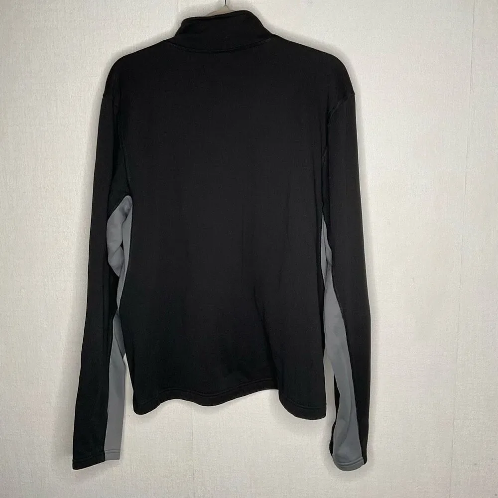 The North Face Base Layer Shirt 1/2‎ Zip Sweatshirt Black/Gray Thumb Holes Hike